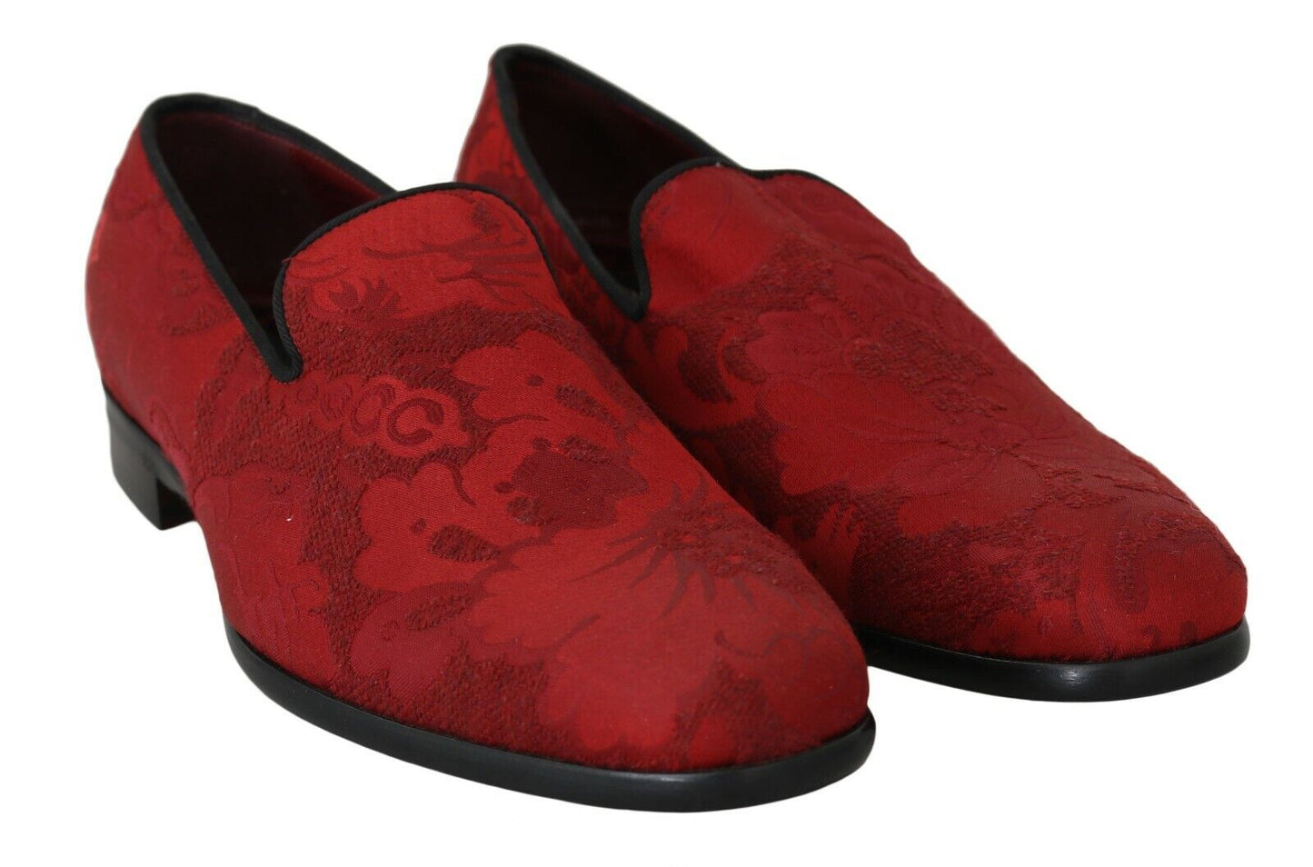 Dolce & Gabbana Elegant Red Silk-Blend Loafers