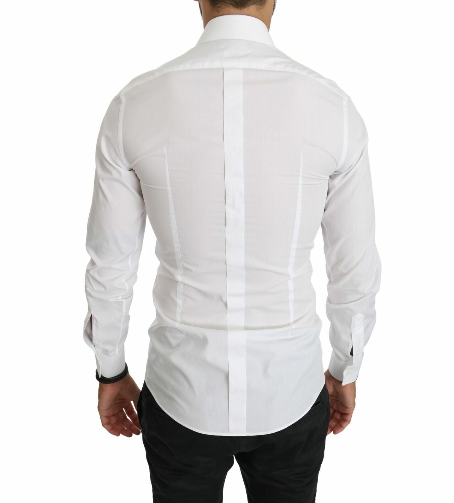 Dolce & Gabbana White Fitted Long Sleeve Top Shirt