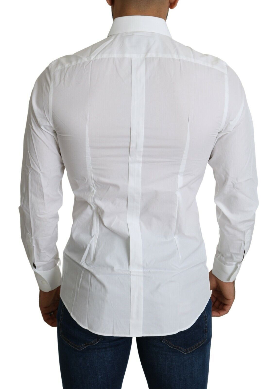 Dolce & Gabbana White Dress Formal Slim Cotton Shirt