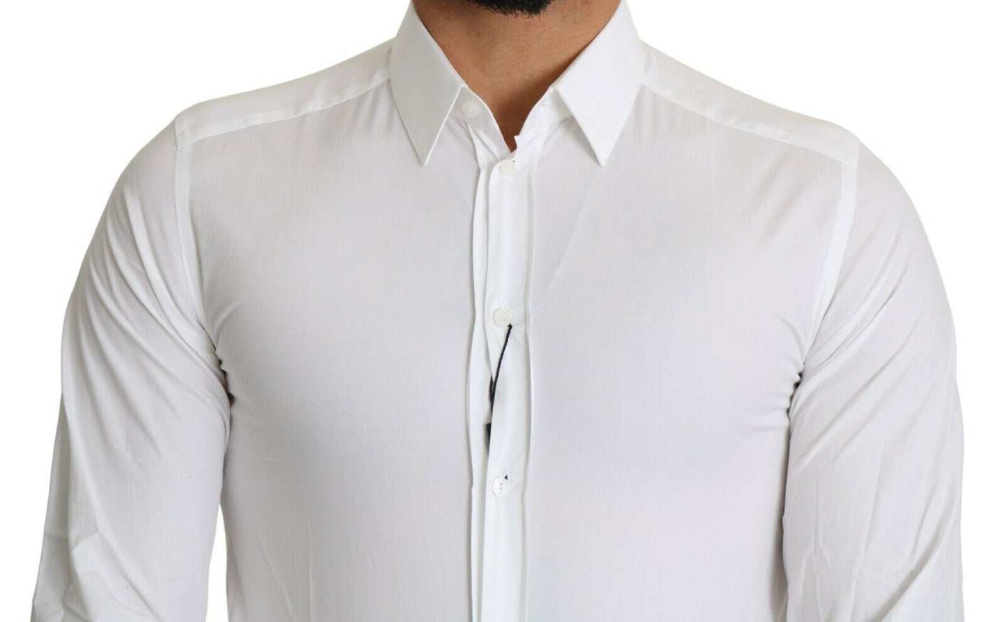 Dolce & Gabbana White Dress Formal Slim Cotton Shirt