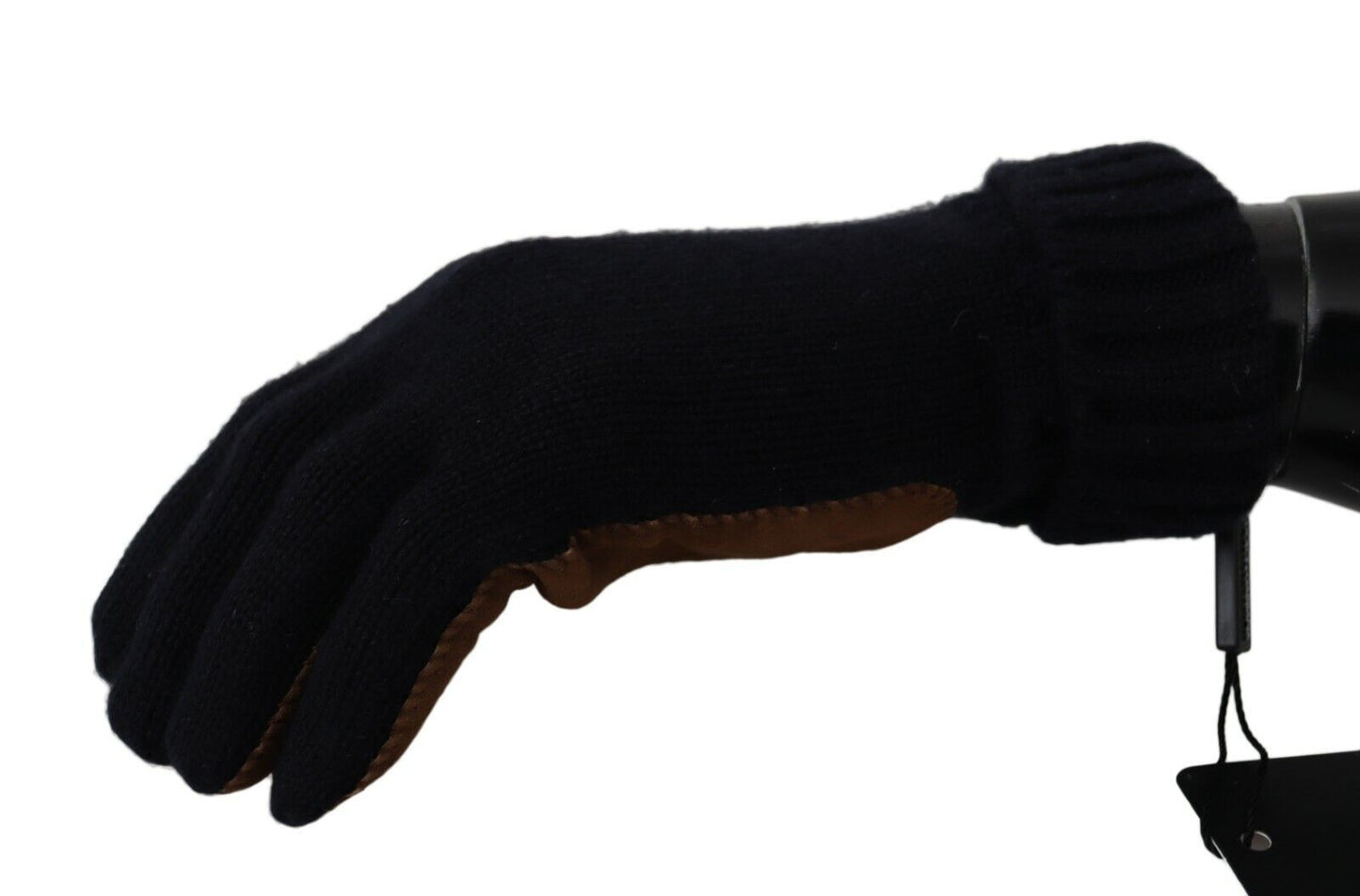 Dolce & Gabbana Elegant Black Cashmere & Leather Gloves