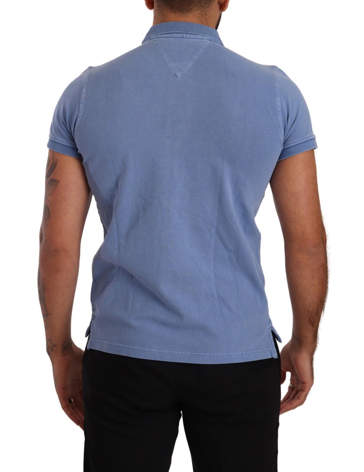 FRADI Sleek Blue Cotton Collared Tee