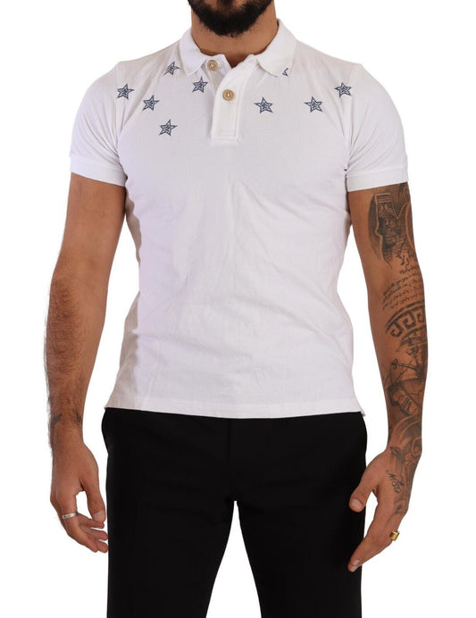 FRADI Sleek White Collared Polo T-Shirt