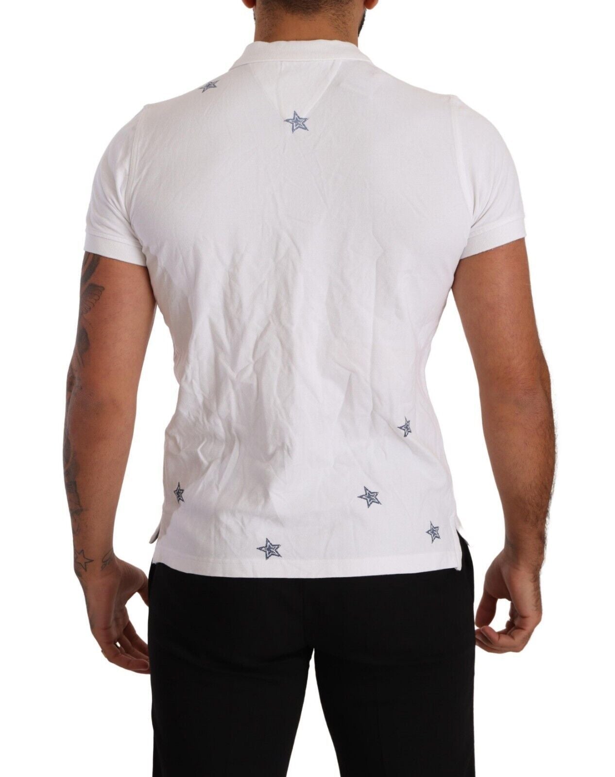 FRADI Sleek White Collared Polo T-Shirt