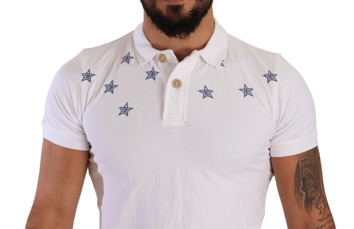 FRADI Sleek White Collared Polo T-Shirt