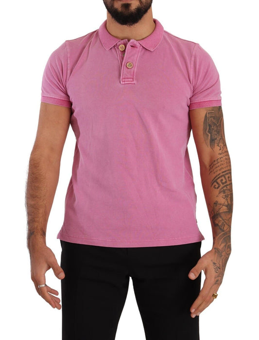 FRADI Chic Pink Collared Polo T-Shirt