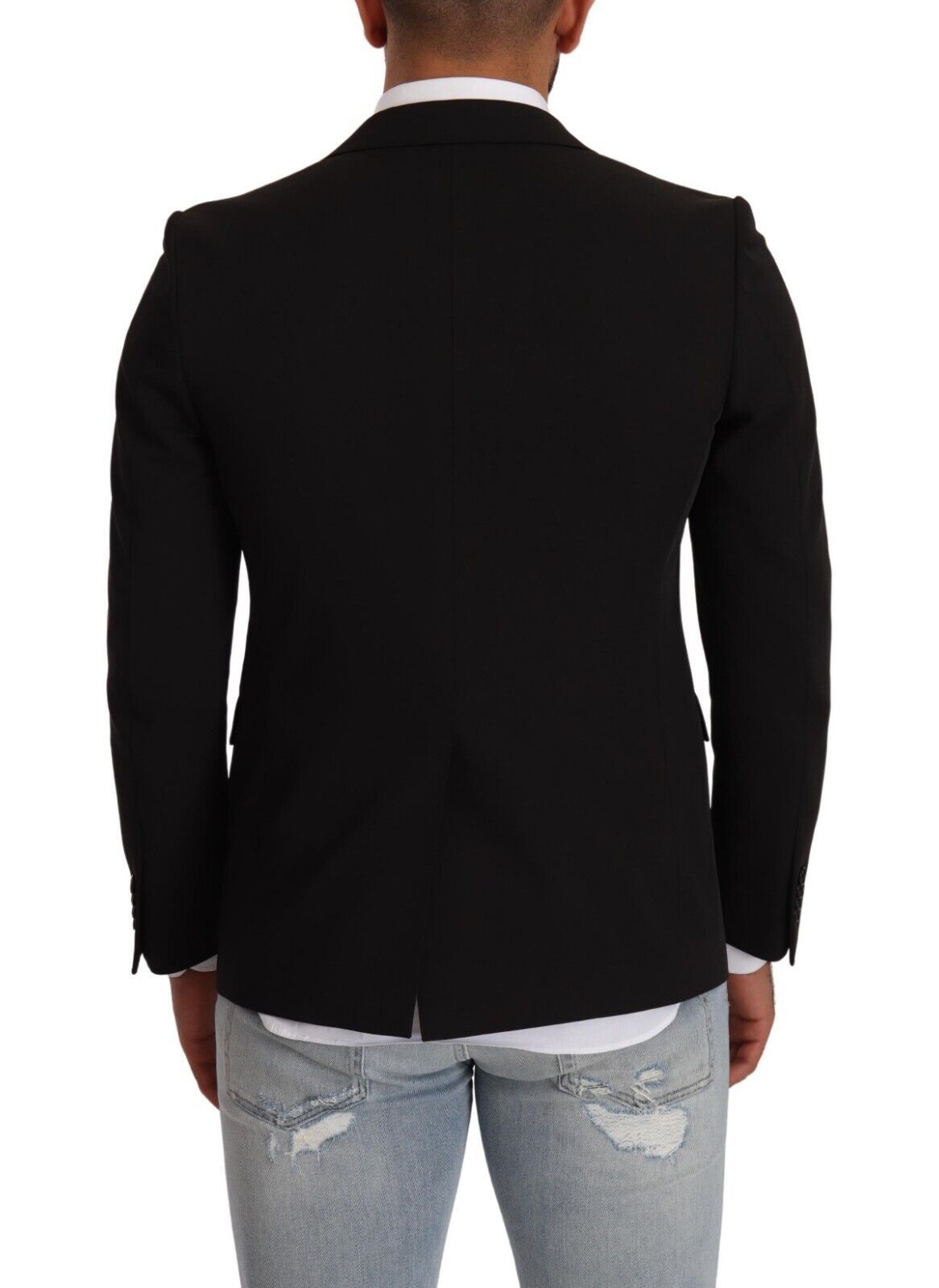 FRADI Elegant Black Slimfit Peak Lapel Blazer