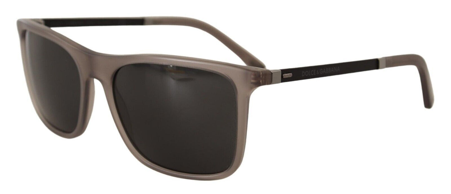 Dolce & Gabbana Elegant Gray Acetate Polarized Sunglasses