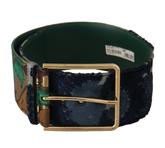 Dolce & Gabbana Elegant Leather Belt with Engraved Buckle