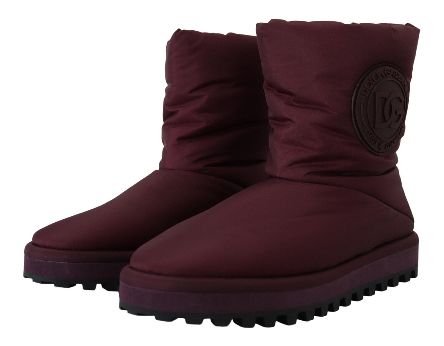 Dolce & Gabbana Elegant Bordeaux Mid Calf Boots