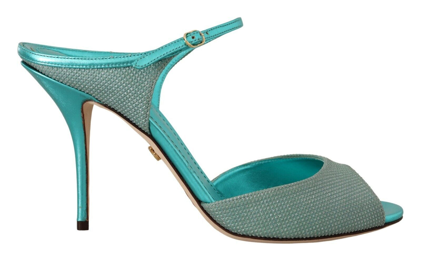 Dolce & Gabbana Aqua Blue Glitter Heels Sandals