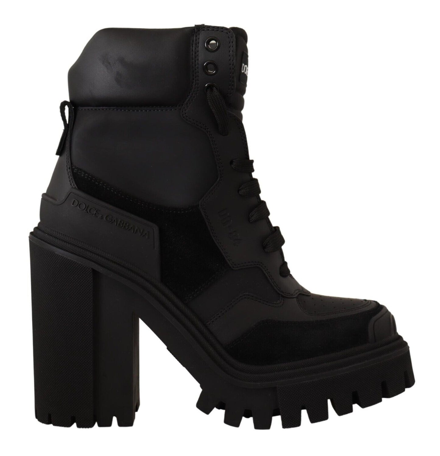 Dolce & Gabbana Elegant Black Leather Mid Calf Boots