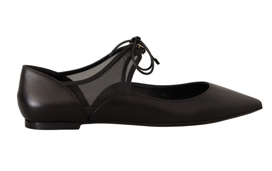 Dolce & Gabbana Elegant Black Mesh Ballerina Flats