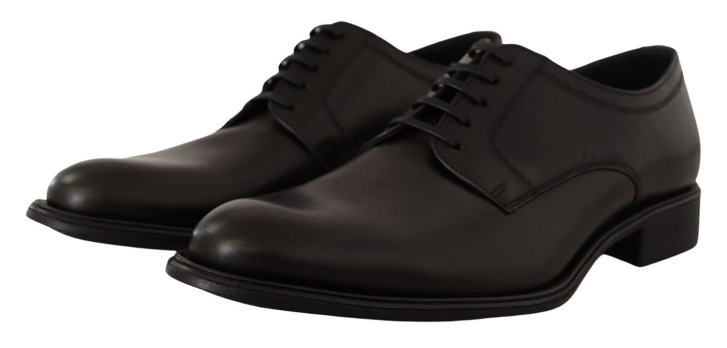 Dolce & Gabbana Elegant Black Leather Derby Shoes