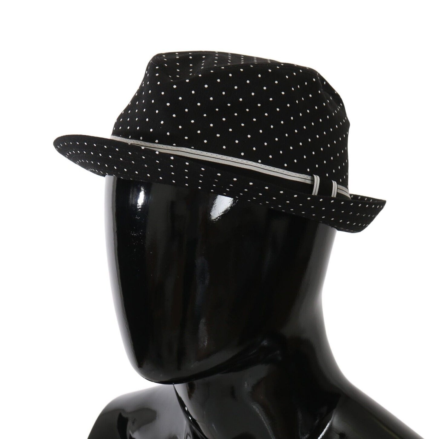 Dolce & Gabbana Elegant Black & White Dotted Fedora Hat