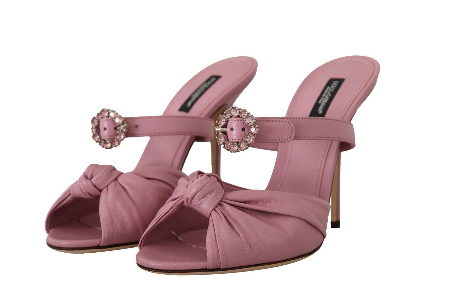 Dolce & Gabbana Elegant Pink Crystal Heeled Sandals