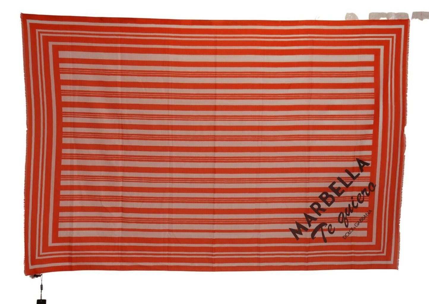 Dolce & Gabbana Elegant Striped Cotton Scarf with Logo Print