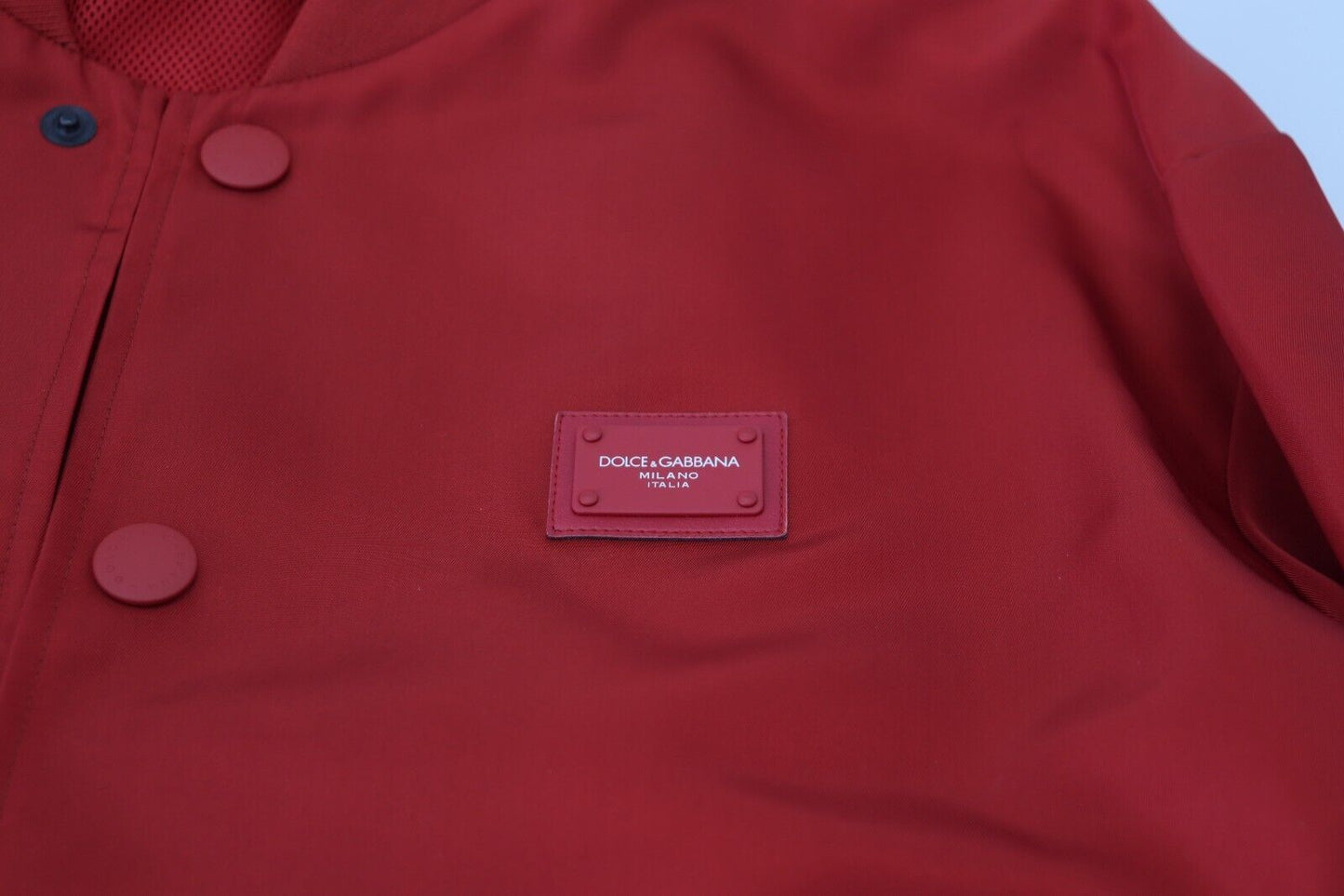 Dolce & Gabbana Radiant Red Nylon Bomber Jacket