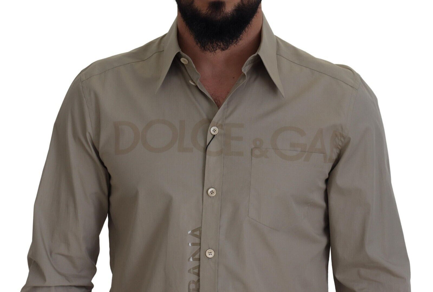 Dolce & Gabbana Elegant Beige Cotton Dress Shirt