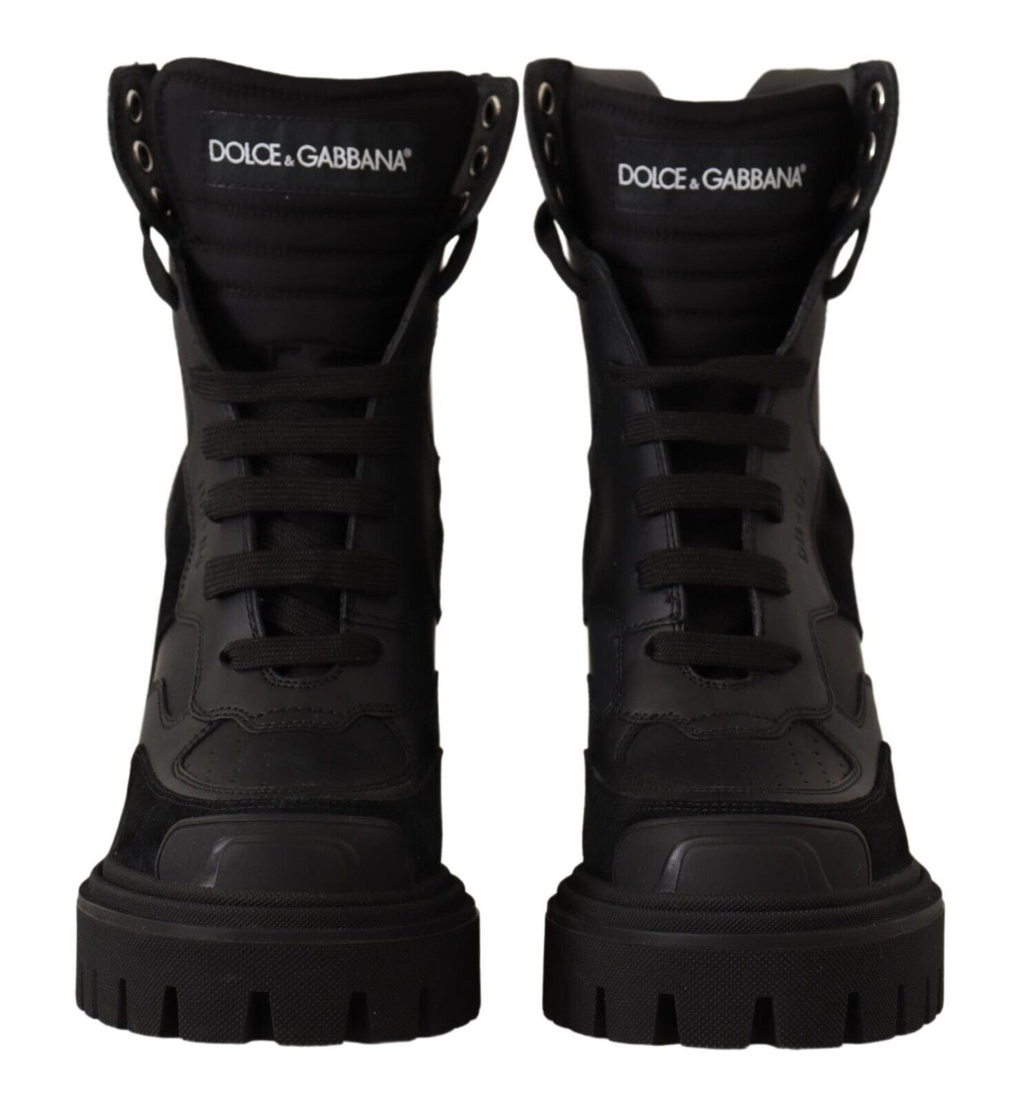 Dolce & Gabbana Elegant Black Leather Mid Calf Boots