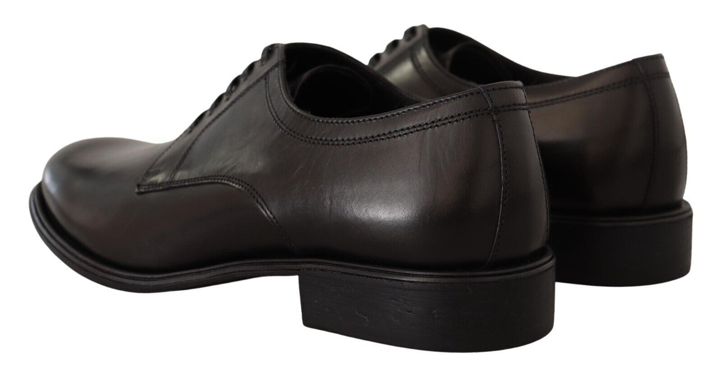 Dolce & Gabbana Elegant Black Leather Derby Shoes