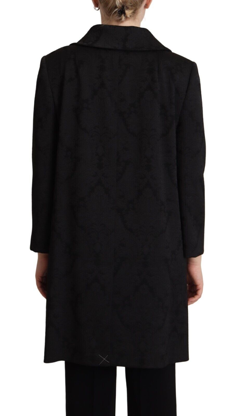 Dolce & Gabbana Black Brocade Polyester Long Sleeves Jacket