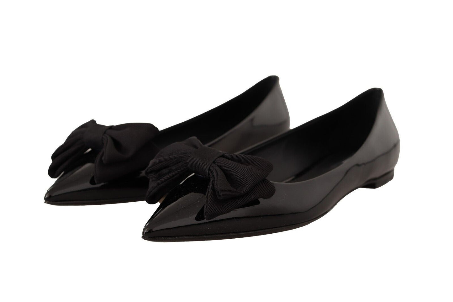 Dolce & Gabbana Elegant Black Leather Ballerina Flats