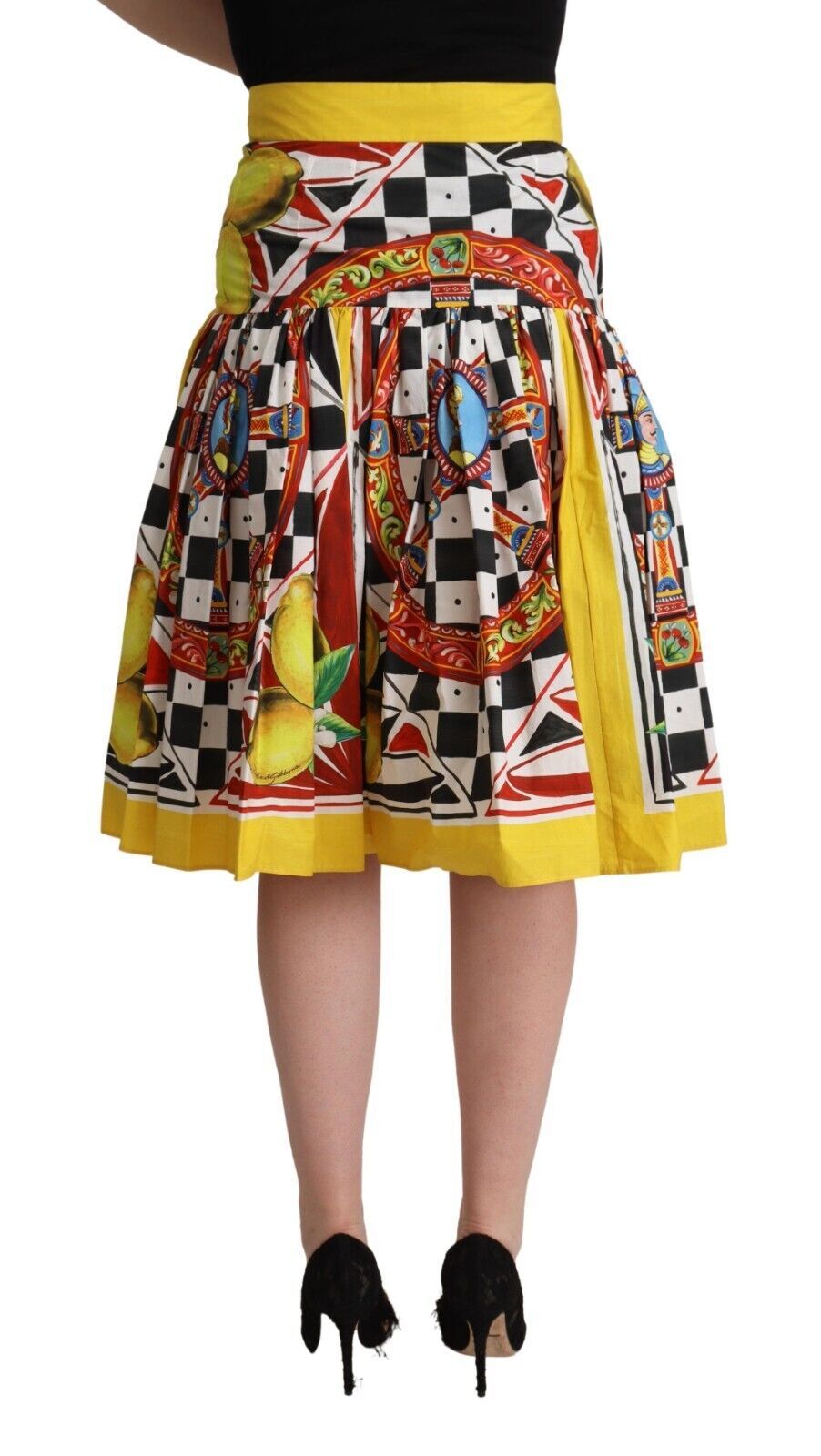 Dolce & Gabbana Vibrant Carretto Pleated A-Line Midi Skirt