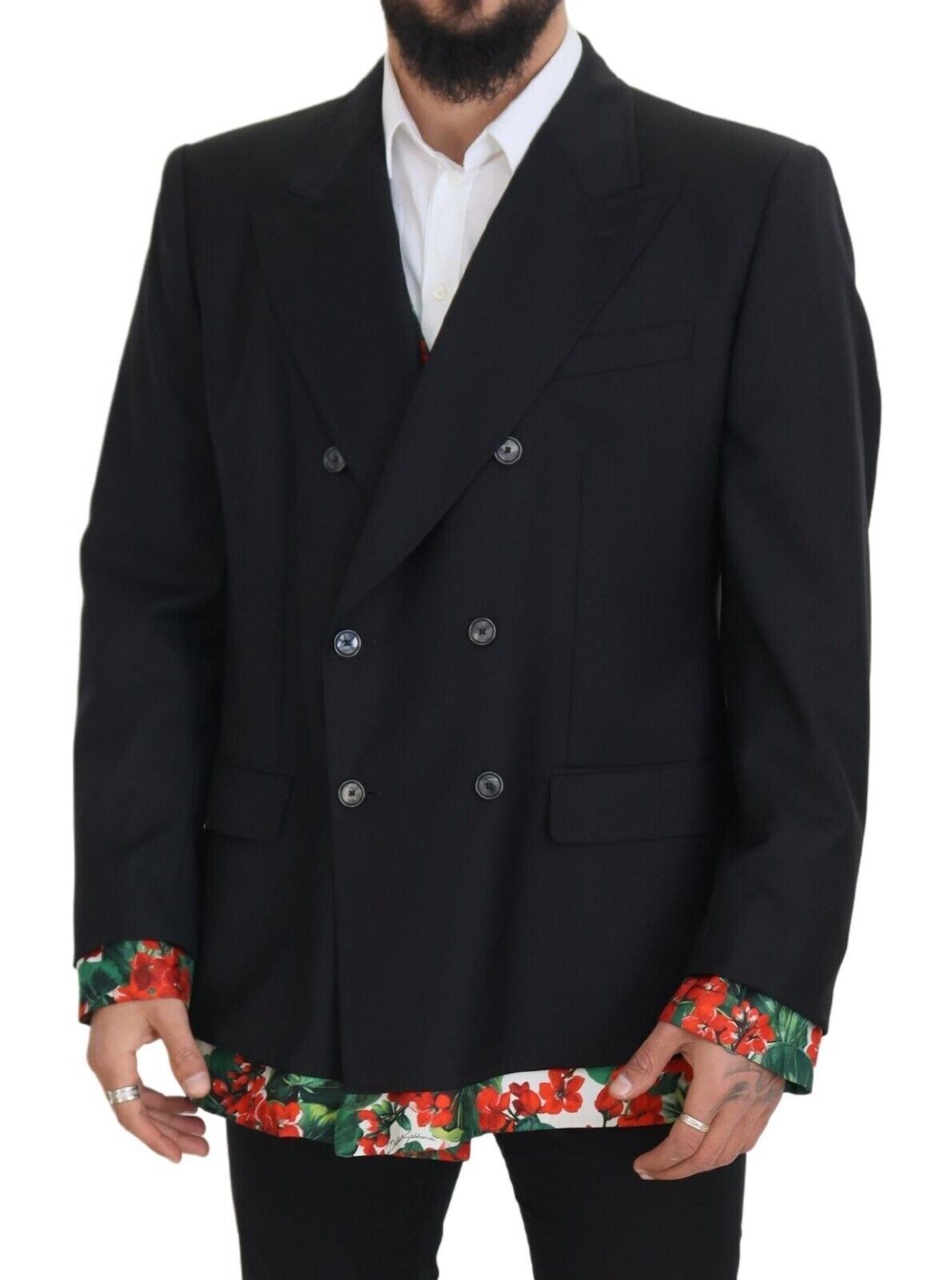 Dolce & Gabbana Elegant Double Breasted Wool Silk Blazer