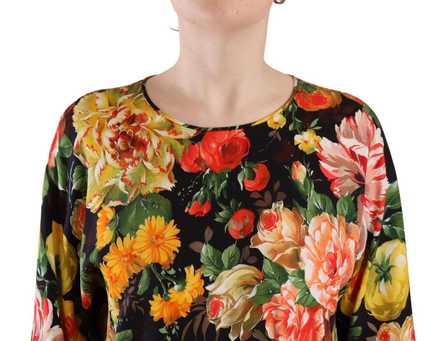 Dolce & Gabbana Exquisite Multicolor Elbow Sleeve Blouse