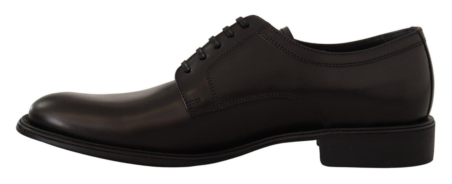 Dolce & Gabbana Elegant Black Leather Derby Shoes