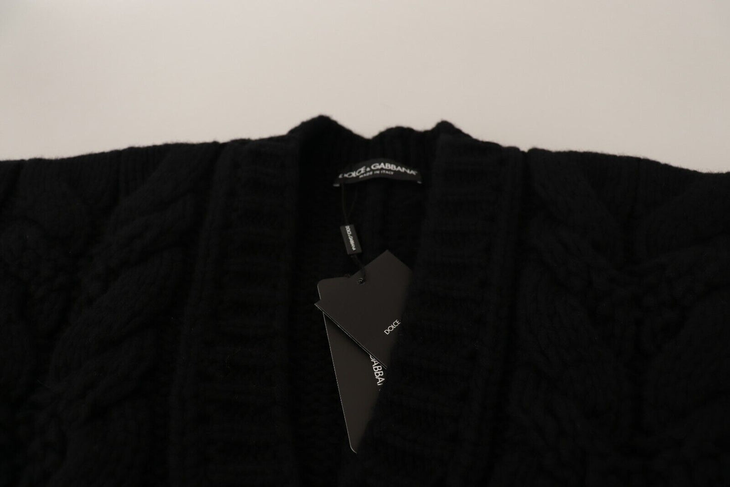 Dolce & Gabbana Black Wool Cashmere Knit Cardigan Sweater