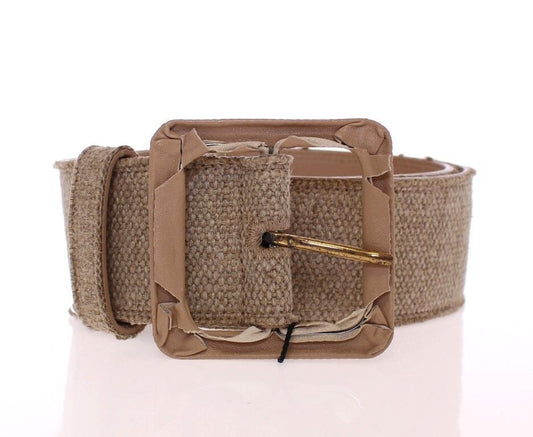 Dolce & Gabbana Elegant Beige Leather-Linen Blend Belt