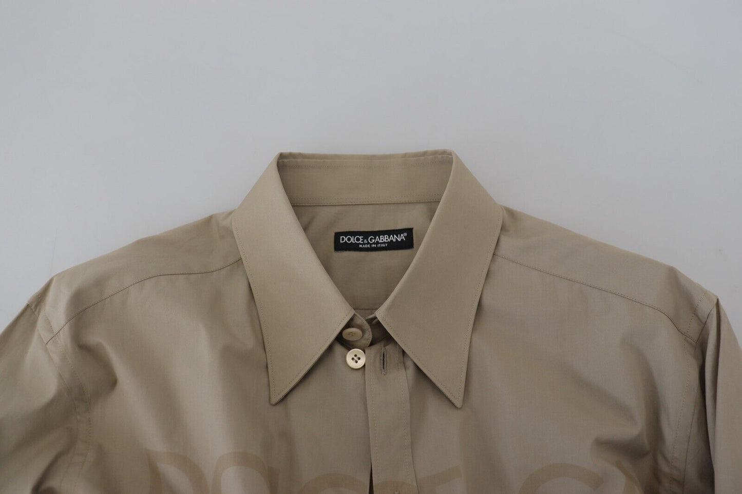 Dolce & Gabbana Elegant Beige Cotton Dress Shirt