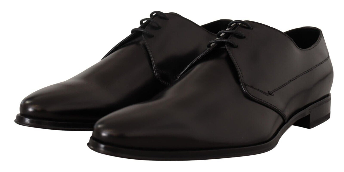 Dolce & Gabbana Elegant Black Leather Derby Shoes