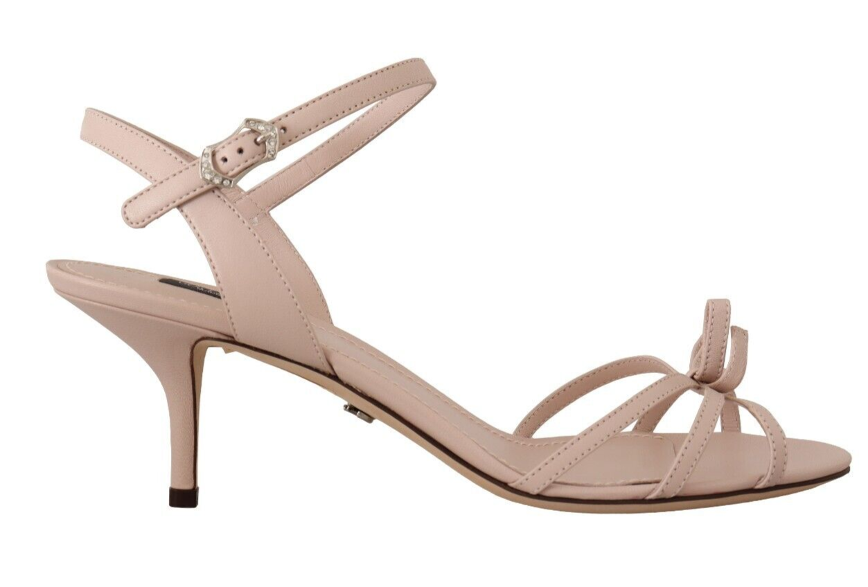 Dolce & Gabbana Chic Light Pink Kitten Heel Sandals