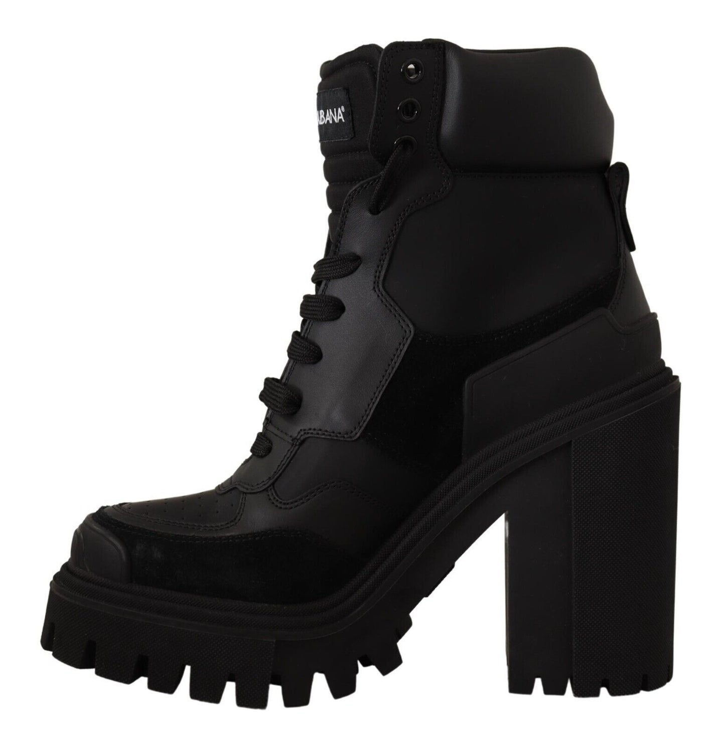 Dolce & Gabbana Elegant Black Leather Mid Calf Boots