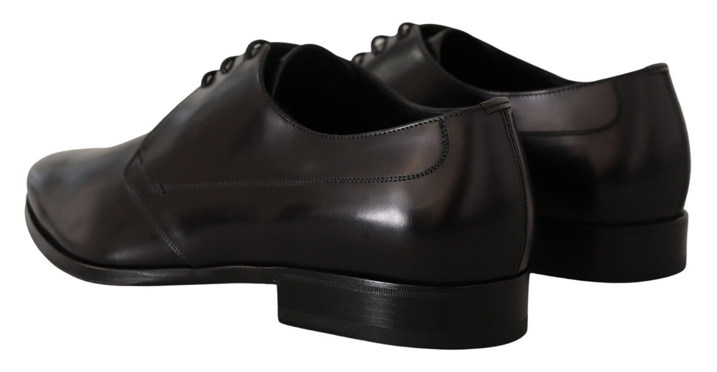 Dolce & Gabbana Elegant Black Leather Derby Shoes