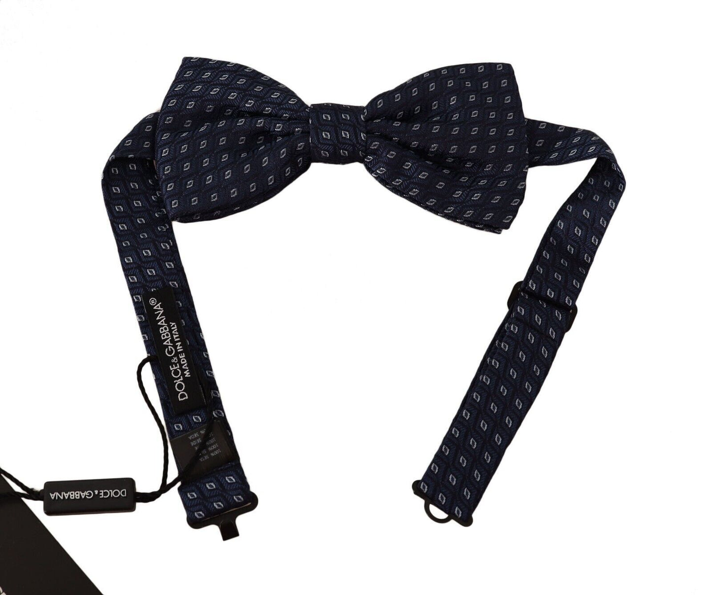 Dolce & Gabbana Elegant Dark Blue Silk Bow Tie