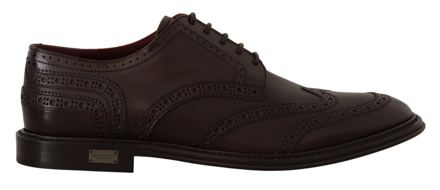 Dolce & Gabbana Elegant Calfskin Derby Oxford Wingtips