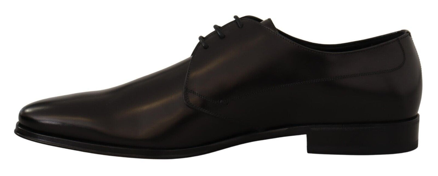 Dolce & Gabbana Elegant Black Leather Derby Shoes