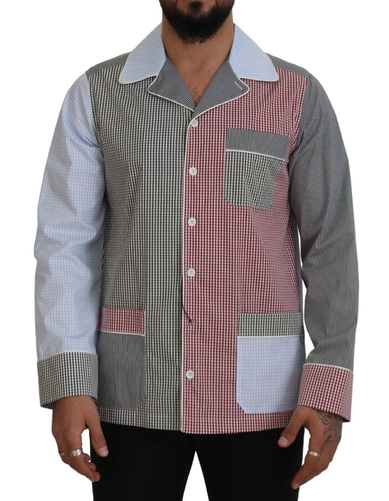 Dolce & Gabbana Multicolor Cotton Button-Down Sleepshirt