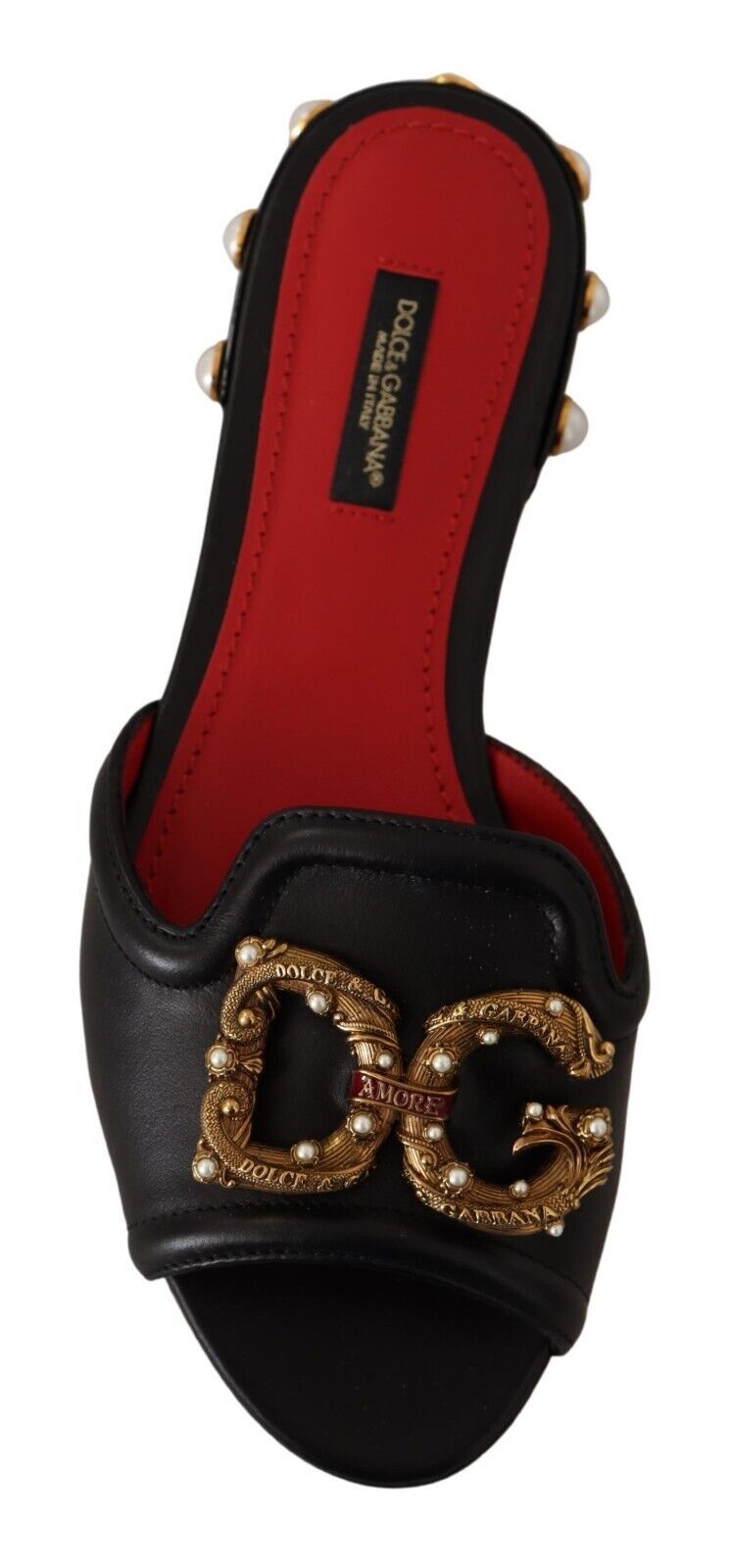 Dolce & Gabbana Elegant Amore Embellished Leather Sandals