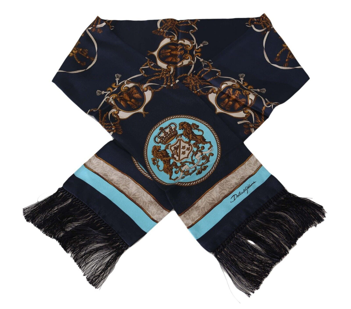 Dolce & Gabbana Elegant Slim Multicolor Silk Scarf