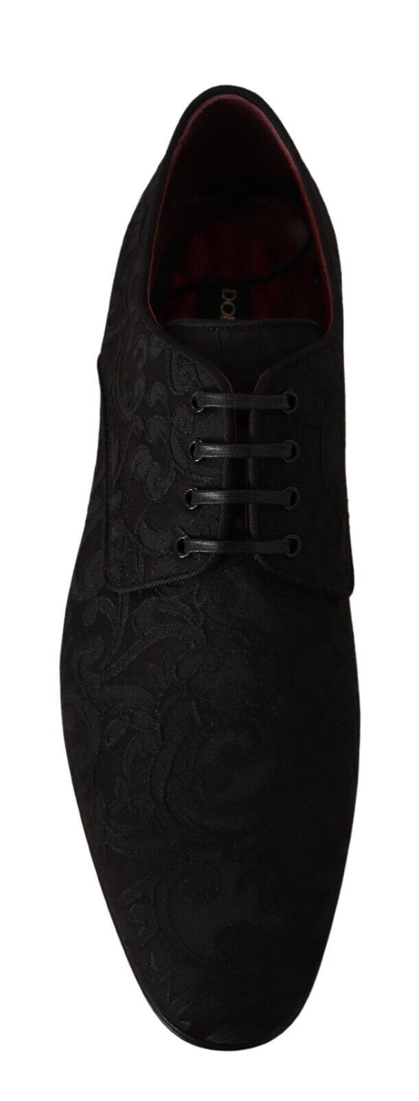 Dolce & Gabbana Black Floral Brocade Derby Lace-Up Shoes