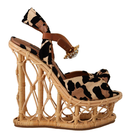 Dolce & Gabbana Elevate Your Style with Crystal-Embellished Wedge Sandals