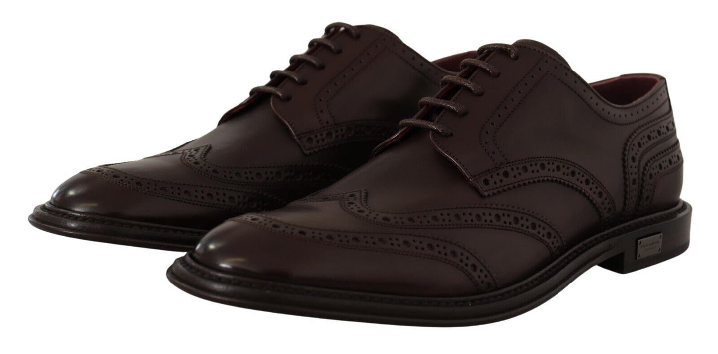 Dolce & Gabbana Elegant Calfskin Derby Oxford Wingtips