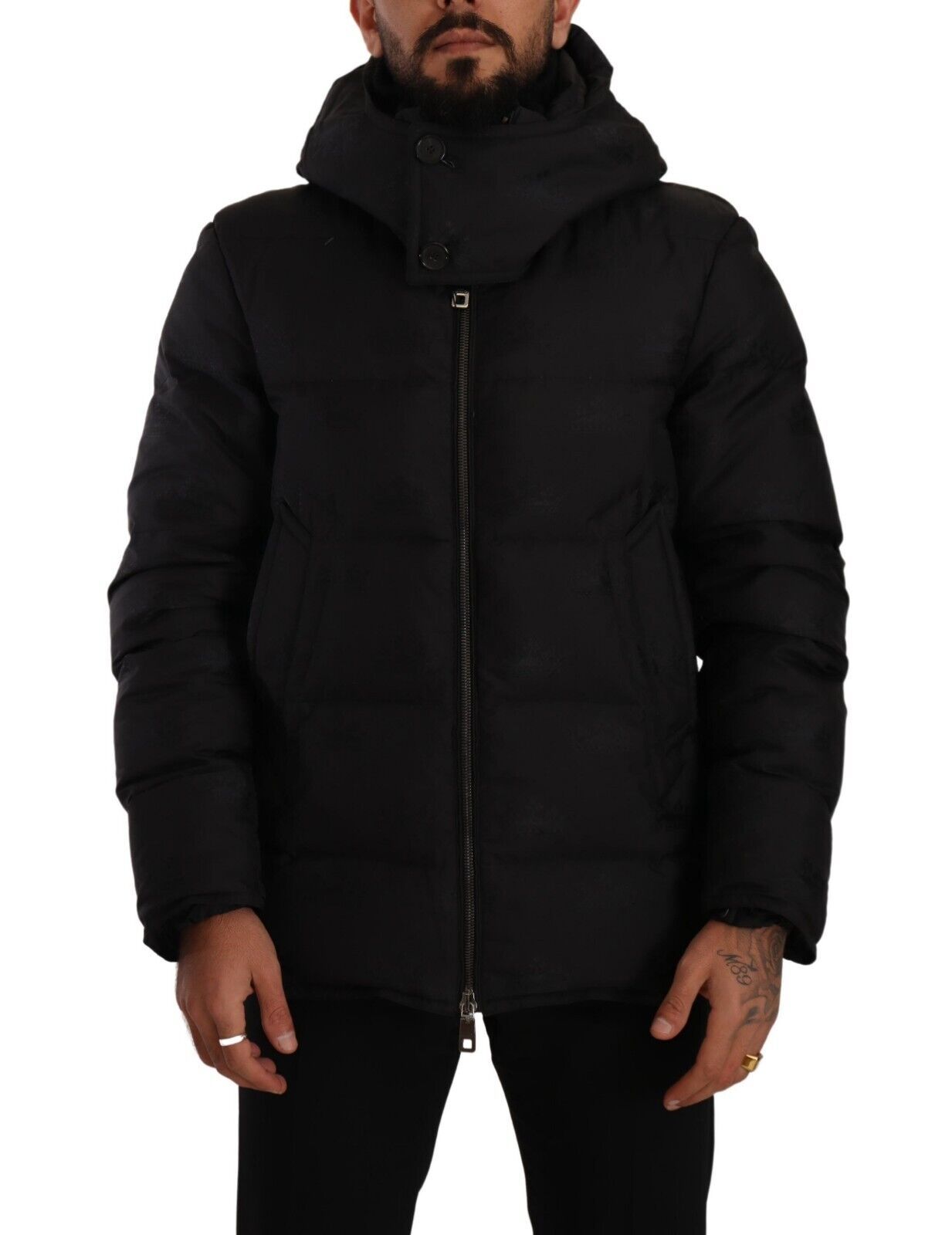 Dolce & Gabbana Elegant Black Parka Hooded Jacket