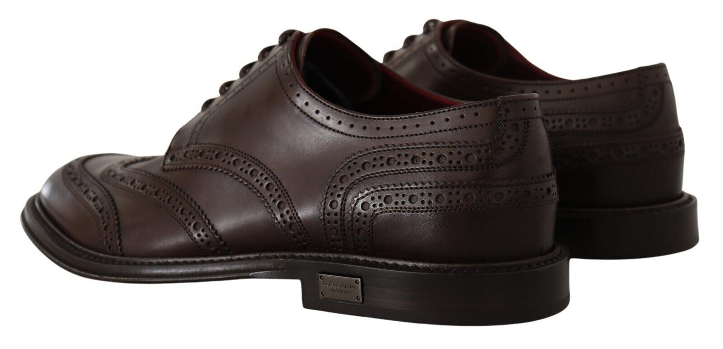 Dolce & Gabbana Elegant Calfskin Derby Oxford Wingtips