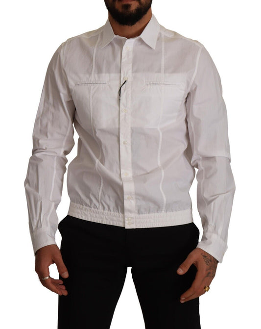 Dolce & Gabbana White Cotton Button Down Men Collared Shirt